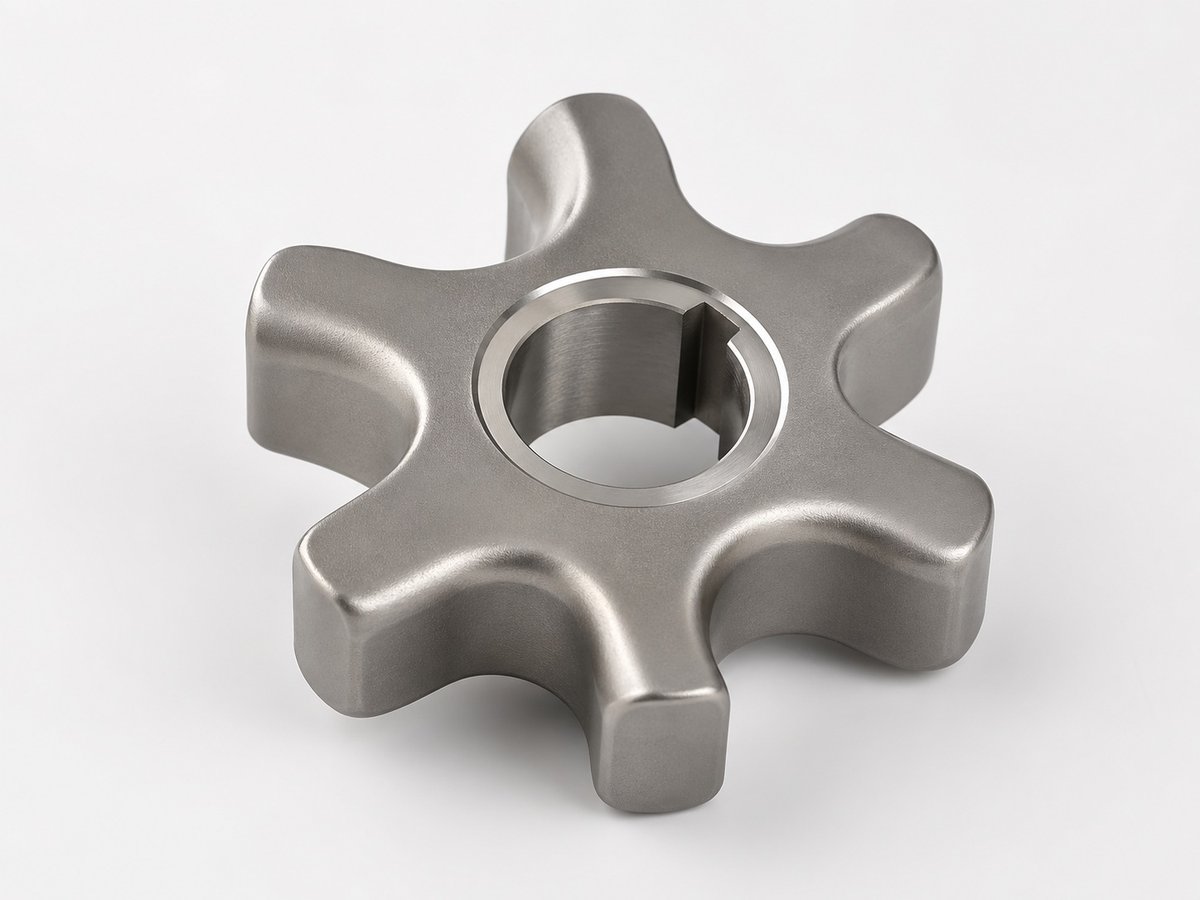 Star rotor with six vanes in sintered metal